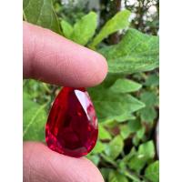 ราคา ทับทิม LAB MADE ทับทิมพม่าเทียม15 cts พลอย รูปหยดน้ำRED RUBY PEAR SHAPE 16X12 ม 1 เม็ด REC BURMA RUBY COLOR (14688316648)