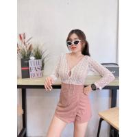 ราคา จั๊มกางเกงกระโปรงป้าย เสื้อแขนยาวซีทรู กากเพชรหัวใจ งานสวยมากกก retail tags งานป้าย อก32 36 เอว24 27 มี two สี ขาว ชมกะปิ (15097493176)