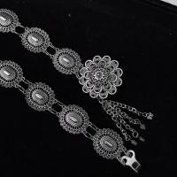 ราคา Vintage jewelry antique jewelry set Isaan flower belt Lanna Thai series antique silver gold buckle (20952826615)