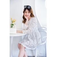 ราคา เดรสลูกไม้ เดรสแขนยาว เดรสออกงาน เดรสขาว เดรสดำ รุ่น8199 (15947784452)