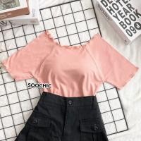ราคา 020 เสื้อครอป ปาดไหล่ คอหยัก แขนหยัก ครอปเก๋ น่ารัก ผ้ายืดใส่สบาย ผ้าร่องเล็ก สาวๆไม่ควรพลาดฮิตสุด (16434368291)