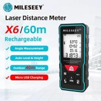 ราคา Mileseey เลเซอร์วัดระยะ X6 40M 60M 80M 100M เครื่องวัดระยะเลเซอร์ดิจิทัลเทปวัด Diasmeter เครื่องมือทดสอบ (12807740023)