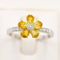 ราคา Happy Jewelry แหวนพลอยดอกไม้ ทองแท้ 9k 37 5 เพชรเกสร PL146 (20875907818)