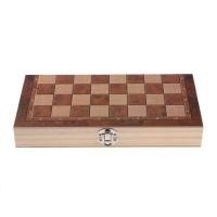 ราคา Folding Wooden Chess Set Deluxe Chess Checker Backgammon International Chess Set Traditional Board Game for 2 Players (20057519828)