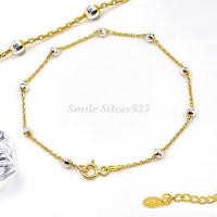 ราคา สร้อยคอเงินแท้ 92 5 Italy ชุบ 2 กษัตริย์ W G ลายโซ่คั่นบอลตัดลายกระจก (19760128364)