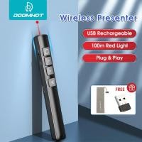 ราคา DoomHot Wireless Presentation Clicker Page Turning Pen Laser Pointer Pen USB RF Presenter Universal 2 4Ghz Office Presentation Clicker With Hyperlink For Keynote PPT Mac PC Laptop (16947147406)