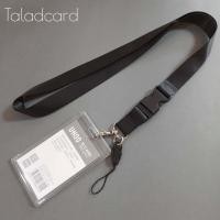ราคา สายคล้องบัตร ไนลอนสีดำเงา มีตัวปลดล็อค พร้อมกรอบใสUHOO สุดพรีเมี่ยม Taladcard (7709383845)
