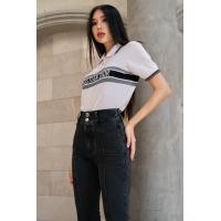 ราคา MOTTOM GRAPE JEANS ยีนส์สีเทา ปลายขาม้าน้อย (17466690741)