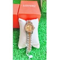 ราคา นาฬิกาผู้หญิง แบรนด์แท้LONGBO กันน้ำ30เมตร หน้าปัดกลมทอง ล้อมเพชร สายแสตนเลสลำลอง หรูหราดูดี (18513089177)