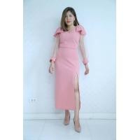 ราคา J57 เดรสสาวอวบ ผ้ายืดวูลเวฟ โบว์ยักษ์ใหล่ ผ้าแก้วตุ่ม แหวกหน้า (17479596188)