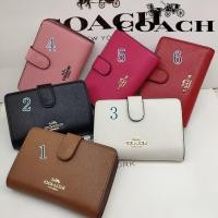 ราคา Coach กระเป๋าสตางค์ผู้หญิงขนาดกลางกระเป๋าสตางค์ขาวดำหนังหัวเข็มขัดปิด Original F11484 (10166324981)