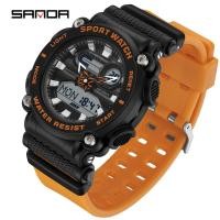 ราคา SANDA Men S Fashion Casual Sports Watch Waterproof Complete Calendar Chrono Men Digital Quartz Dual Display Watches (16584766057)
