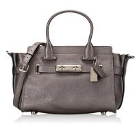 ราคา กระเป๋าถือ Coach แท้ รุ่นหรูที่สุด หนังแท้ หนังนิ่ม มีสายยาว สีเมทัลลิค หายาก ไซส์กลาง มีหมุดที่ฐาน COACH 23197 SWAGGER 27 IN METALLIC PEBBLE LEATHER BAG (1348050070)