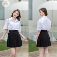 ราคา กระโปรงพลีทมีตะขอ เอวสูงง พลีทมีขอบเอว มีซิป มีตะขอ จีบใหญ่ ผ้านาโน ยาว1618 (20427385775)