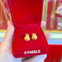 ราคา ต่างหูทองครึ่งสลึง YHGOLD ต่างหูแป้นคละแบบ ทองคำแท้96 5 ขายได้จำนำได้ (20002040546)