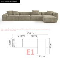 ราคา Bunise โซฟาผ้า U shape โซฟาตัวแอลใหญ่ Frosted Cloth ห้องนั่งเล่น โซฟาโมดูลาร์ 400 x 260 x 63 ซม BU05 (20032572515)