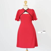 ราคา 2330R เดรสผ้ายืดมูลเวฟกี่เพ้าเจาะอก (21260508912)