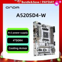 ราคา เมนบอร์ด A520SD4 W AMD AM4 Zen 4 4XDDR4 PCI 3 0 M 2 เกราะระบายความร้อน USB 3 0 2 0 HDMI VGA DVI MATX สีขาว (21170986110)