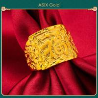 ราคา ASIX GOLD แหวนผู้ชายทอง 24K แหวนมังกรครอบงำ แหวนผู้ชายเท่ ไม่ดำ ไม่ลอก (20330853897)