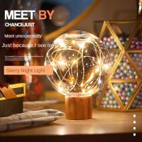 ราคา Star Night Light ดวงจันทร์ USB ชาร์จข้างเตียงนอน Ball Log เด็กไฟกลางคืน Led Night Light ฐานไม้วันหยุดของขวัญ (16018995979)