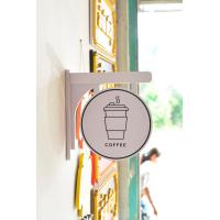 ราคา ป้ายโลโก้ร้าน แบบกลม หน้าหลัง ร้านคาเฟ่สุดเก๋ ป้ายร้านอาหาร ป้ายออฟฟิต ป้ายร้านค้า ป้ายแต่งร้าน แบบ 2 หน้า สุดชิค (20727296845)