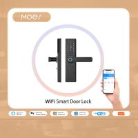 ราคา Moes Tuya WiFi Multiple Unlocking Fingerprint Lock Security Intelligent Smart Lock With Smart Life APP Password RFID Door Lock (13861201491)
