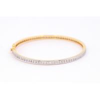 ราคา Happy Jewelry กำไลกลมเพชร 2 ตังรอบวง ทองแท้ 9k 37 5 เพชรเกสร BL137 (18984547597)