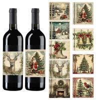 ราคา Wine Labels 18 Pieces Wine Bottle Christmas Label Snowmen Santa Elk Stickers Wine Bottle Decorations Labels for Christmas Party Decor clean (20588202462)