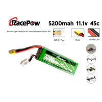 ราคา แบตเตอรี่ลิโพ RacePow 5200mah 11 1V 3เซล 45C แบตลิโพ lipo (20849542975)