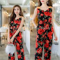 ราคา พร้อมส่ง จั้มสูทลายดอก (17845549948)