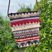 ราคา กระเป๋าสะพายข้าง พื้นเมือง งานผ้าทอ ลายอัพเดต กระเป๋าผ้าทอ กระเป๋าผ้า โบฮีเมี่ยน แต่งพู่ กระเป๋าสะพาย ขายส่ง (13258736524)