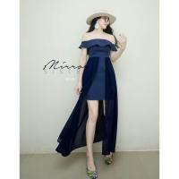 ราคา TW4058 แม็กซี่เดรสปาดไหล่ผ่าหน้า (6424472391)