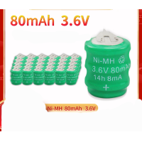 ราคา แบตเตอรี่แบบชาร์จได้ 3 6V80mAh 3 6V 80MAH NiCd Battery NI CD Solder Tab (15469455346)