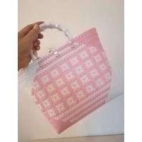 ราคา กระเป๋าแฮนด์เมค กระเป๋าสานพลาสติก สานจากเส้นพลาสติกตราลูกโจ้ ขนาด24 10สูง23เซนติเมตร (21143990132)