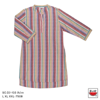 ราคา แตงโม SUIKA เสื้อคอจีนเจาะสาบแขนสามส่วนตัวยาวเจาะกระเป๋าข้าง ลายสก๊อต SC DJ (18076565432)