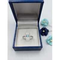 ราคา แหวนบลูโทพาส พลอยแท้ เงินแท้ 925 เคลือบทองคำขาว (15542258289)