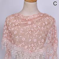 ราคา JK3U ผ้าพันคคลุมไหล่อลูกไม้ผู้หญิงผ้าพันคอพู่ดอกไม้ฤดูร้อนเสื้อผ้าอุปกรณ์เสริมลูกไม้ผ้าพันคอ 150x40 ซม ผ้าคลุมไหล่แฟชั่นผ้าคลุมไหล่ปักเลื่อมสีชมพผู (7905221657)