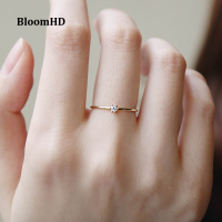 ราคา BloomHD แฟชั่น14K สีเหลืองทองเพทายเดียวมากแหวนตัวอักษร (8940373369)