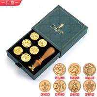 ราคา ชุดหัวแสตมป์สีไฟด้ามไม้หัวปั๊มหัวแสตมป์โลหะผสมโลโก้พร้อมแถบสอง Wax Warna ย้อนยุคกล่องของขวัญที่สวยงามวัสดุแยกประเภทแบบ DIY ชุดหรูหรา (18479714648)