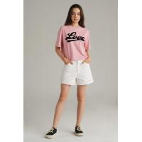 ราคา Mc jeans เสื้อยืดผู้หญิง ทรงครอปโอเวอร์ไซส์ คอกลม สีชมพู MTSZB58 (21255563153)