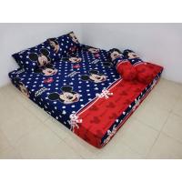 ราคา HOT SALE ชุดผ้าปูที่นอนลายมิกกี้เมาส์แดง ผ้าปูที่นอน ผ้าปู หมอน ครบชุด ขนาด6ฟุต (13174586417)