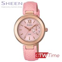 ราคา ผ่อนชำระ สูงสุด 10 เดือน CASIO SHEEN นาฬิกาข้อมือผู้หญิง สายหนังแท้ รุ่น SHE 3051PGL 4AUDR (13152371144)