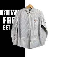 ราคา SHIRT Ralph Laurens Sophisticate Shirt Vertical Awning Stripes Two Tone Rose Short Sleeve Shirt Size S 3XL Ready Stock (20550478873)