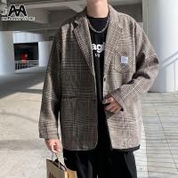 ราคา MJ ชุดผู้ชายเสื้อโค้ทชายเสื้อโค้ท ธุรกิจลำลองลายสก๊อต ins สไตล์เกาหลีเสื้อหนาวชาย ชุดสูททำงานเสื้อสูทผู้ชายเสื้อสูท (11025052880)