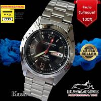 ราคา us submarine รุ่น J 035MD นาฬิกาข้อมือผู้ชายระบบควอทต์ บอกวันที่ กันน้ำ100 หน้าปัดดำ (14742880657)