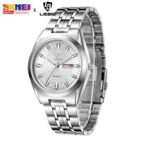 ราคา SKMEI LEBIG นาฬิกาเลส แฟชั่นสำหรับผู้หญิงผู้ชายสายนาฬิกาควอตซ์วัสดุ สแตนเลส L1020 (12361592159)