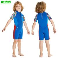 ราคา HIKAYA ชุดดำน้ำสำหรับเด็กชุดดำน้ำระบายความร้อนเด็กหญิงเด็กชาย 2 5 มม นีโอพรีนชุดว่ายน้ำแขนสั้นความอบอุ่นชุดว่ายน้ำเด็กผื่นยามป้องกันแสงแดดชุดว่ายน้ำ (19213292587)