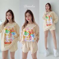 ราคา เซต 2 ชิ้น สุดจี๊ดๆๆๆๆๆๆ เสื้อแขนยาวคอกลมสกีนหน้าใหญ่เต็มสวยๆ มาคู่กางเกงขาสั้น ชุดเซ็ท ชุดเซต Yunaka (16081713170)
