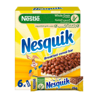 ราคา Nesquik Chocolatey Cereal Whole Grain BARS เนสควิก ช็อกโกแลต ซีเรียล อาหารเช้า แบบแท่ง 25g x 6bars (15930688449)