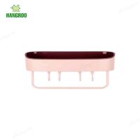 ราคา HANGROO H550 ที่ใส่ของติดผนัง ที่วางของพร้อมราวแขวนและตะขอ ไม้ต้องเจาะผนัง (800856106)